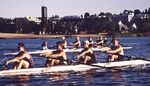 Turning around Gas Works on Lake Washington in Seattle. I'm in 2 seat (2nd from right in the front boat)