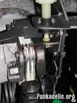 Clutch Pedal Position switch, before adjustment. Note that the clutch is out and the switch "plunger" is almost fully
