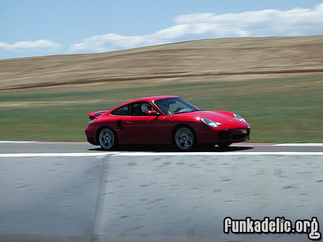 Pete in his 996TT coming into the back straight