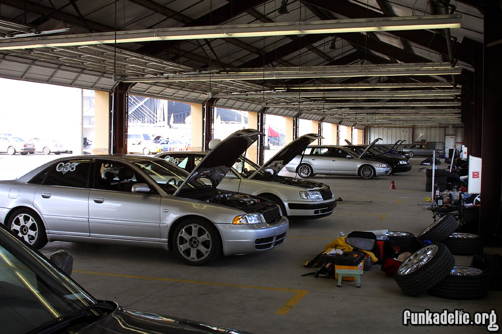 Cars cooling off in the garage
