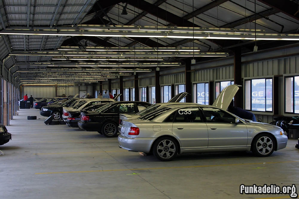 In the garage (me in the foreground)