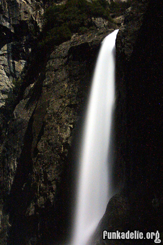 Lower Yosemite falls lit only by the full moon (30 sec. exposure)