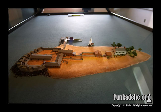 A model of the first incarnation of Ellis Island