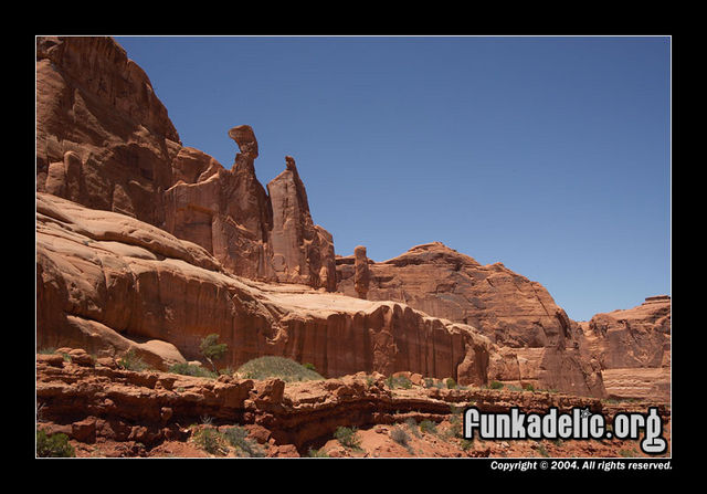 Queen Nefertiti sitting high above, Arches NP