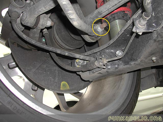 First steps: Remove the 17mm nut securing the swaybar ends from the driver and passenger sides.